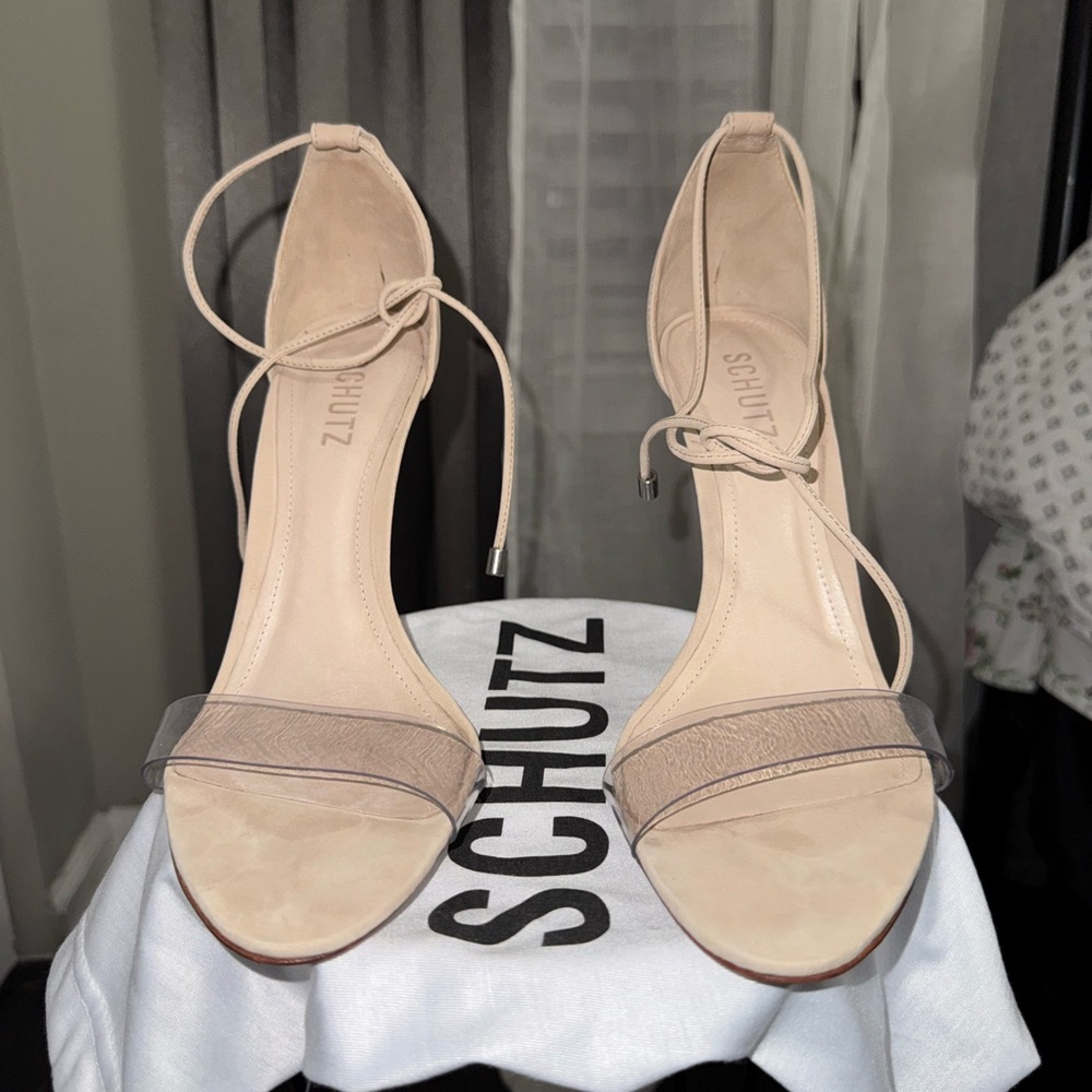 SCHUTZ Nude Strappy Heels